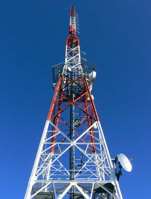 4G 5G বেস স্টেশন উপকূলীয় এলাকা হট ডিপ গ্যালভানাইজড টেলিকমিউনিকেশন অ্যাঙ্গেল স্টিল টাওয়ার